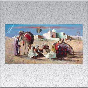 Gerhard Merfort: Araber mit Kamelen Ölgemälde, ungerahmt, 50 cm x 100 cm, 850,- €